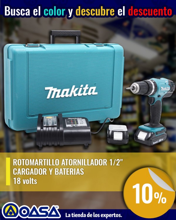 Imagen de ROTOMARTILLO ATORNILLADOR MAKITA DHP453SYE
